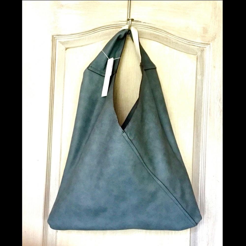 Free People Reversible Vegan Leather Tote bluetan - Picture 3 of 4